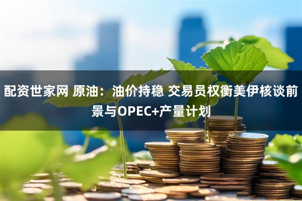 配资世家网 原油：油价持稳 交易员权衡美伊核谈前景与OPEC+产量计划